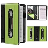 Server Books for Waitress Waiter with Zipper Pocket, Cute Cassette Tape Leather Server Pads Waitstaff Organizer Guest Check Presenters Server Wallet Money Holder Pouch Fit Apron