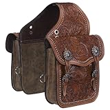 Tough 1 Saddle Bag Adjustable Buckle Leather Medium Oil 61-9915