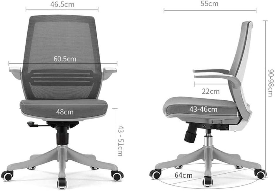Drafting Chai Reception Desk Chair Flip Up Arm Drafting Chair in Black Computer Chair Home Chair Student Chair Writing Chair Office Chair (Color : B)