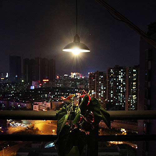 Leeofty Energia Solar Powered Pingente de Luz E27 Ao Ar Livre Lâmpada Sensível À Luz IP65 Resistênci