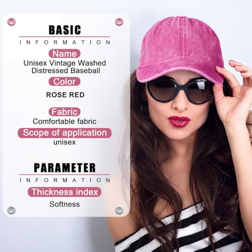 Image of Geyoga 7 Pieces Unisex Vintage Washed Distressed Baseball Hat Baseball Cap for Dad Twill Adjustable Hat