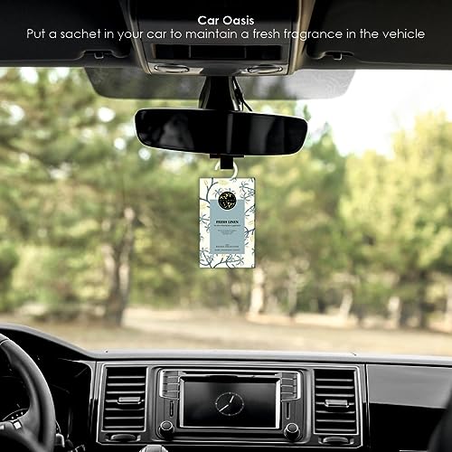 Image of Soul & Scents Fresh Linen Fragrance Sachet|Blend of Tea Tree, Lemongrass, and Peppermint|Versatile Air Freshener for Car, Wardrobe, Kitchen, and Travel Bag | Pack of 3-20gm Each