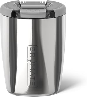 BrüMate Rocks 12oz Insulated Lowball Whiskey Tumbler | 100% Leakproof Locking Lid | Insulated Stainless Steel Whiskey Glass | Perfect For At Home, Camping or Travel | BPA-Free (Polished Stainless)