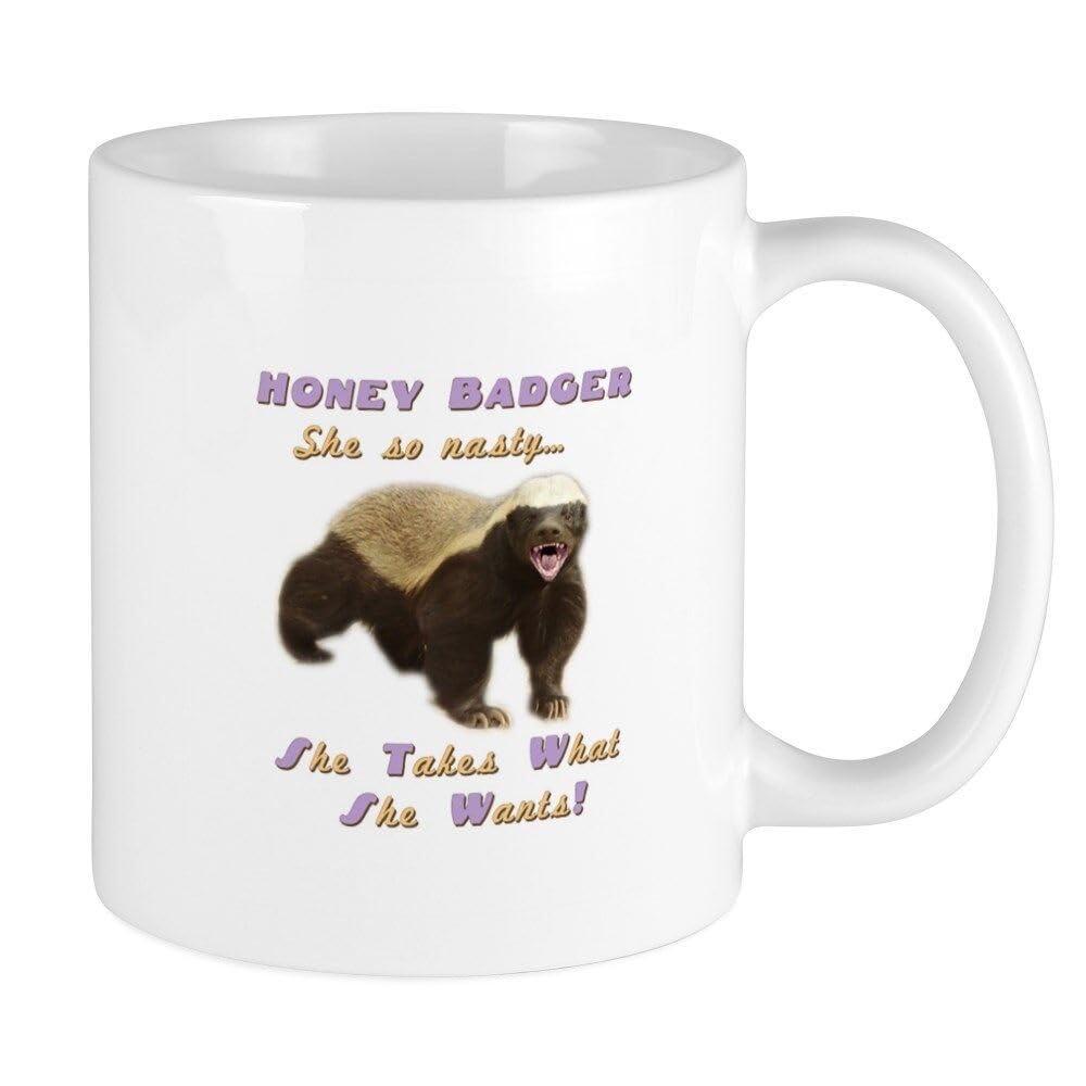 BALAJITRADE 11oz Mug Honey Badger Takes What she Wants Printed Coffee and Tea Ceramic Mug- 320 ML Ceramic Coffee Mug 3044