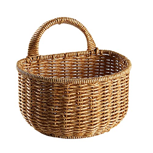 Bavokon Hand-woven Rattan Storage Basket, 150cm, for Decorating Gardens, Balconies, Terraces, Corridors, and Living Rooms, with Integrated Handle for Easy Hanging