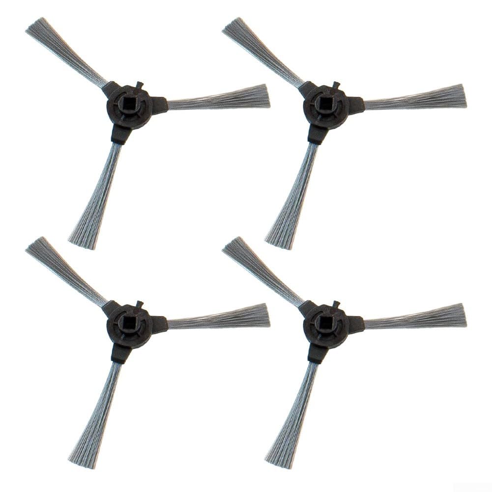 4 piezas de cepillos laterales piezas de repuesto compatibles con Cecotec para Conga 2290 Robot Aspirador Accesorios Negro Plástico Cepillo de Limpieza Set para el Piso del Hogar