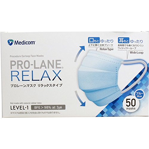 マスク 不織布 プロレーンマスク リラックスタイプ PLEJMA2714 50枚入×10個 メディコムジャパン プロレーンマスク リラックス PLEJMA2714 ホワイト 50枚入 メディコム