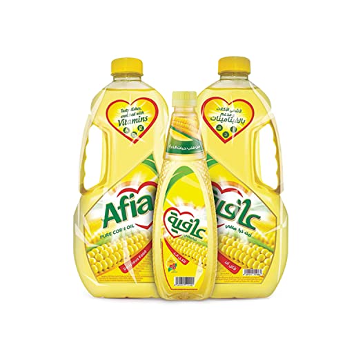 Afia Pure Corn Oil 2 x 1.5 Litre + 500 ml