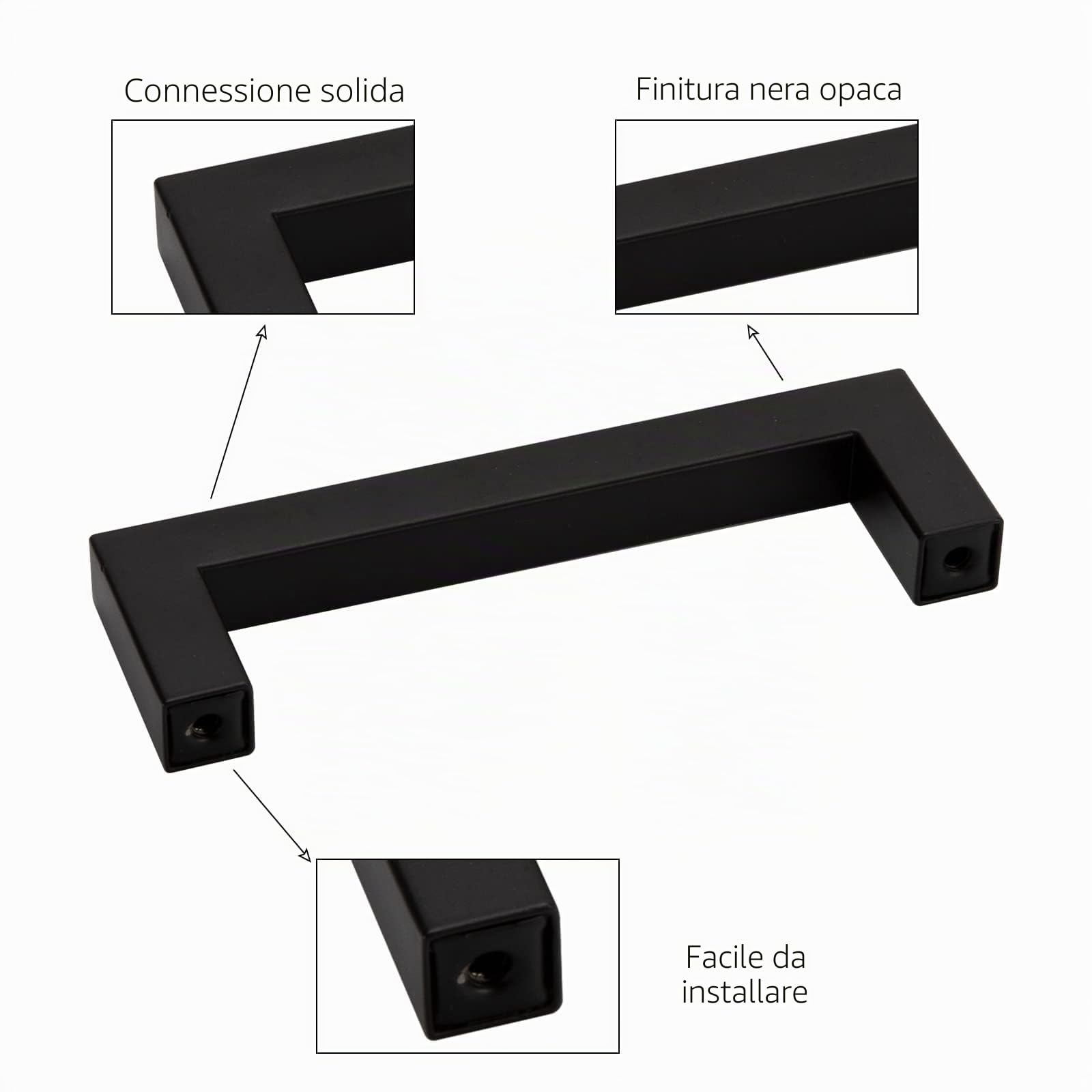 LONTAN 10 Pezzi Maniglie per Mobili da Cucina 320mm Maniglie Cassetti Maniglie Armadio Maniglie Cucina Maniglie Armadio Cameretta Maniglie per Armadi e Mobili Maniglia Nera in Acciaio Inossidabile