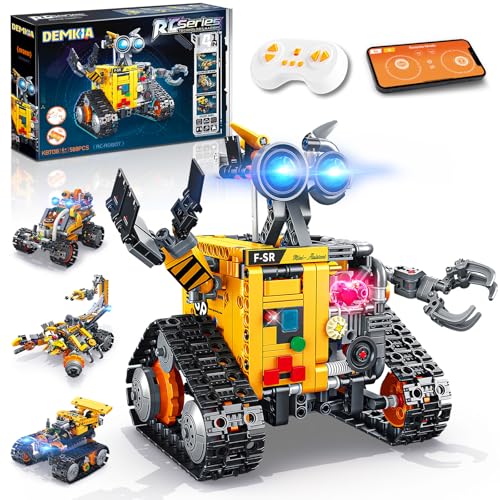 Robot Building Kit for Kids and Adults, 4-in-1 Rechargeable RC Robotics Kit with Remote & App Control, STEM Coding Toys & Science Projects, Birthday Gifts for Boys Ages 8-12+ (588 Pcs)
