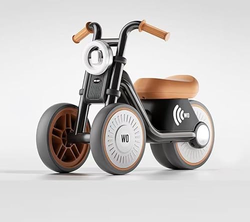 Aoccqkf 子供用三輪車 ミニ 軽量 1-3歳 ペダルなし自転車 組み立て簡単 持ち運びやすい 乗り物 誕生日プレゼント 出産祝い ベビー 幼児 四輪歩行車 (ブラック)