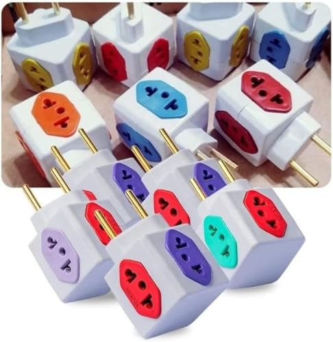 Adaptador Benjamin Cubo de Tomada com 3 Entradas 10A e 1 Entrada 20A Plug Padrão 3 Pinos Novo Antigo