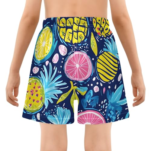 Bolaz Toddler Boys Swimwear Swim Trunks with Compression Liner 4T Pineapple Fruits3