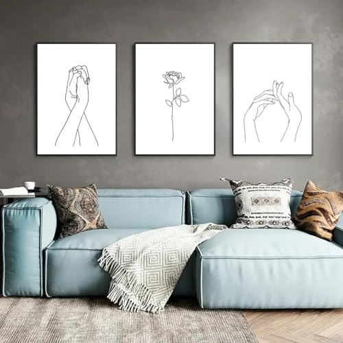 Impression sur toile personnage minimaliste dessin au trait blanc 60x80cm