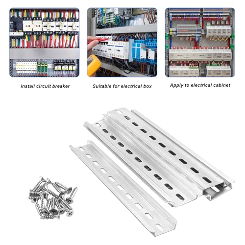 10 Stk Hutschiene 300 mm Lang, Aluminium Schiene, DIN Schiene Aluminium-DIN-Schiene, Tragschiene für Verteilerschrank Elektrische Schaltschränke Schaltschrank Schienenmontage, 35mm Breit/7,5 mm Hoch