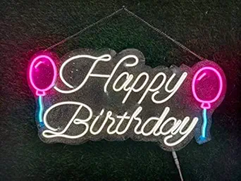 DON'T JUDGE ME Happy Birthday Neon Light, Custom Neon Sign, Personalized Wall Decor, Colorful Birthday Gift, Unique Wall Art, Bedroom Decor, Gift for Him/Her