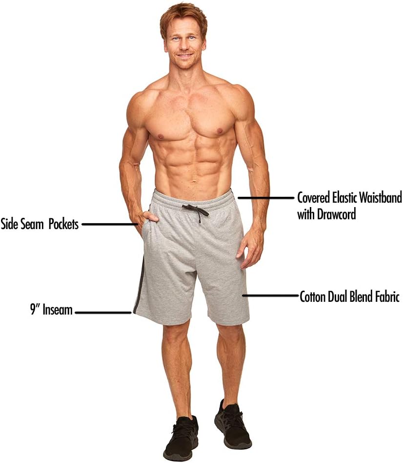 Colosseum Active Mens Dylan Cotton Blend Athleisure Short (Heather Grey, X-Large)