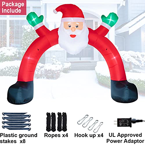 Poptrend Inflatable Christmas Decorations 10 Foot Christmas Santa Arch – Christmas & X’mas Blow Up Decor For Yard,Lawn,Home With Bright Led Christmas Lights–Wacky,Funny (10 Ft Santa Archway) #TOP2