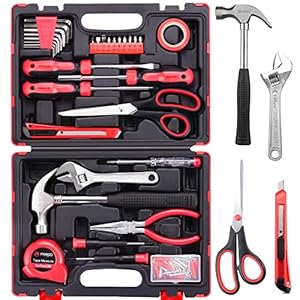 M MEEPO Tool Set, 131-Piece Basic Tool Kit for Men Women Home and Household Repair, Complete Home Tool Kit for DIY…
