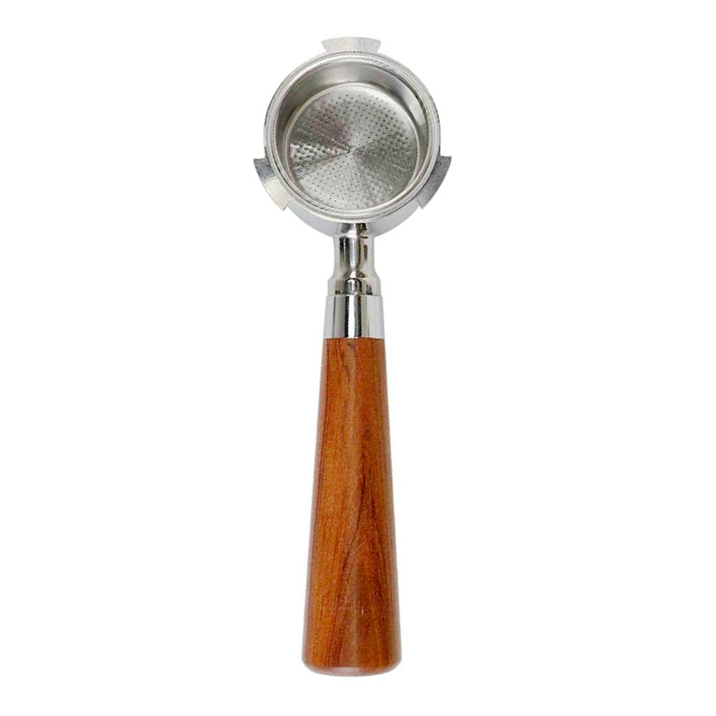 Bodenloser Siebträger Kaffee Filterkorb für 51mm Kaffeemaschine Kaffeezubehör (Braun)