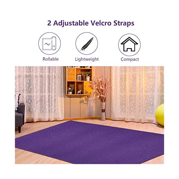 HYD-PARTS Large Exercise Mat for Home Gym Workout,Non-Slip Workout Mats for Home Gym Flooring Yoga Mat Durable Cardio Fitness Mat (Purple)