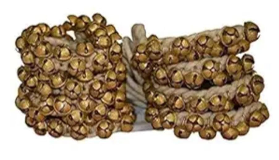 UAPAN Ghungroo 75+75 White Cotton String (16 no, 2.2 cm) – Premium Ensemble for Classical Indian Dance