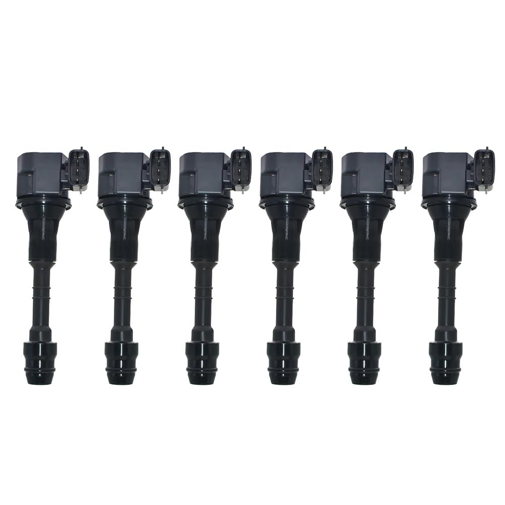 luoccfg 6PCS UF-349 Ignition Coils Pack & LFR5A-11 Iridium Spark Plugs, for 2002-2012 Nissan Altima Maxima Pathfinder Frontier Murano Quest Xterra Infiniti FX35 G35 I35 M35 QX4 3.5L 4.0L Automotive