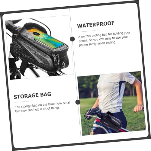 Sacoche cadre vélo étanche avec support de téléphone tactile UKCOCO - 4