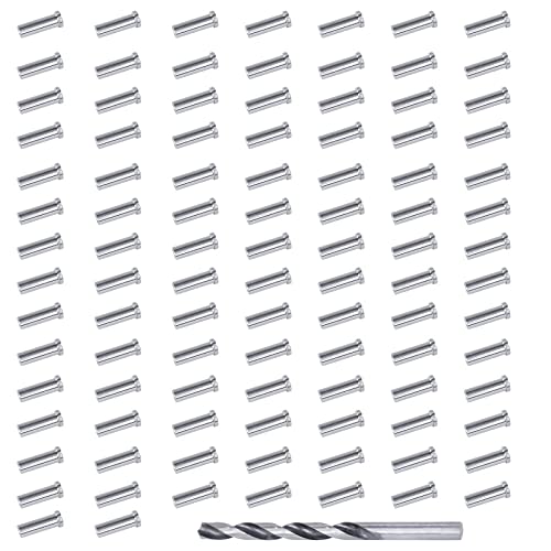 Muzata 120Pack Stainless Steel Protector Sleeves Protective Cable Railing Kit Hardware Grommet for 1/8 Wire Rope Wood Posts T316 Marine Grade Deck Stair Railing CR13,CP1