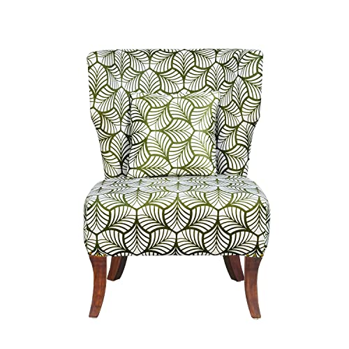 Image of Nilkamal Leafy Fabric Lounge Chair (Green & White)