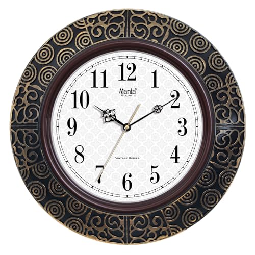 Image of Ajanta Wall Clock for Home and Offices Silent Sweep Movement 16 Inches Wall Clock Wall Watch (Oak 40 x 40 x 4 cm)