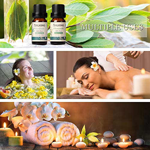 Floral Essential Oil Set, Pure and Natural Essential Oils, Rose, Cherry Blossom, Lavender, Gardenia, Ylang Ylang, Chamomile, Essential Oils for Aromatherapy Diffuser, Massage, Candle Making, 6x10ML