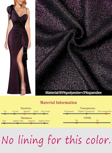 Image of VFSHOW Womens Formal Prom Elegant Ruffle One Shoulder Beaded Strap Ruched Slit Maxi Dress Wedding Evening Long Gown