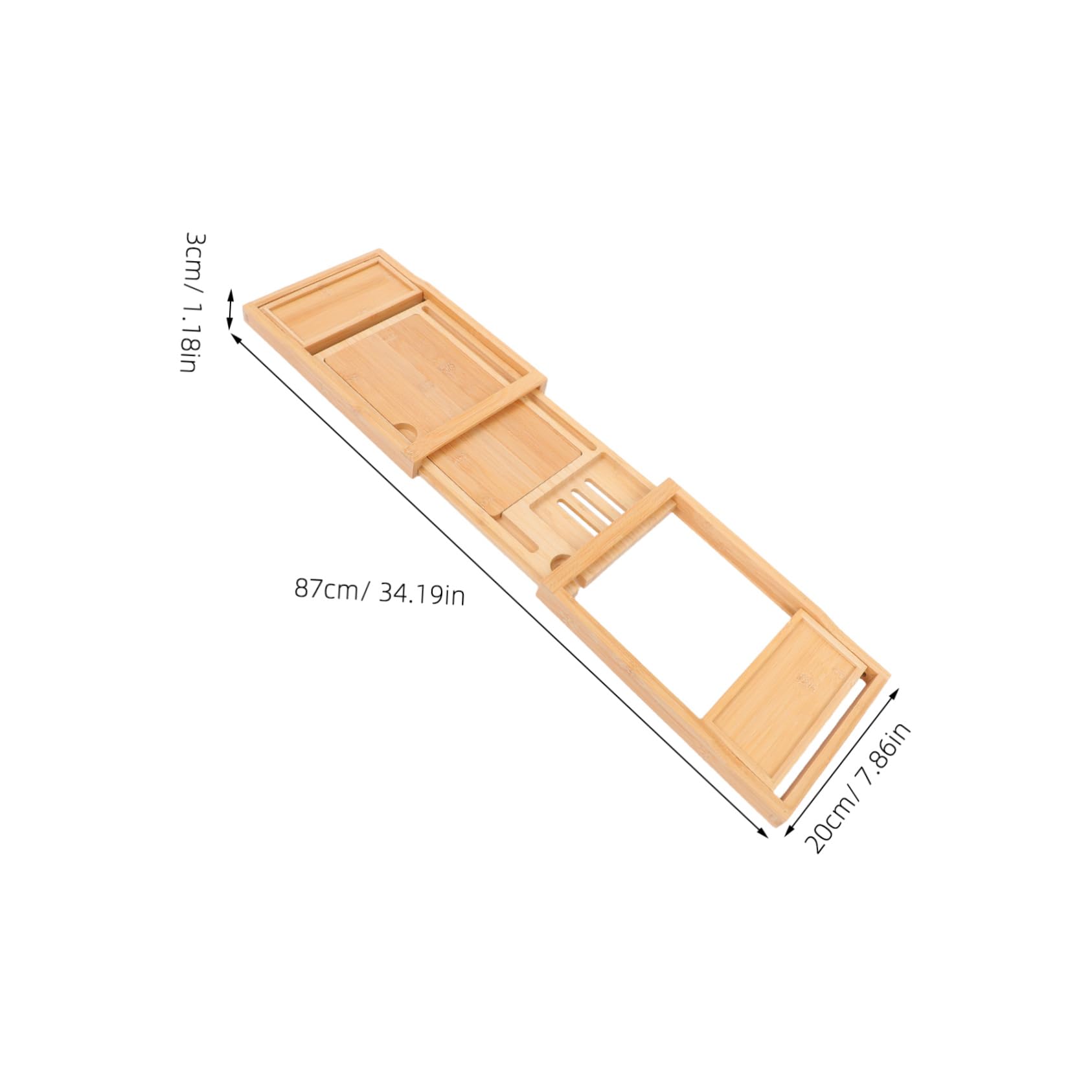 OUNONA Adjustable Bath Tub Tray with Phone Stand Multi Function Holder for Organized Storage and Clutter Bathroom Essentials for Relaxing Soaks