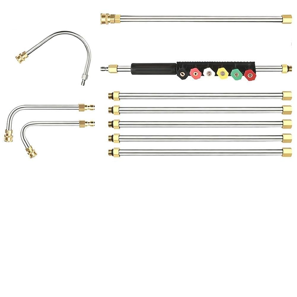 Kit de varita de extensión de presión telescópica para lavadora de 74 pulgadas, 4000 PSI con 6 boquillas M22 de 14 mm, conexión rápida para limpieza de ventanas de techo