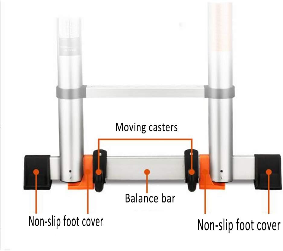 Aluminum Extension Ladder,One-Sided Folding Straight Ladder,Household Stairs, Portable Lifting Engineering Ladder,Max Load 150kg/330lb (Size : 2.7M (8.8FT))