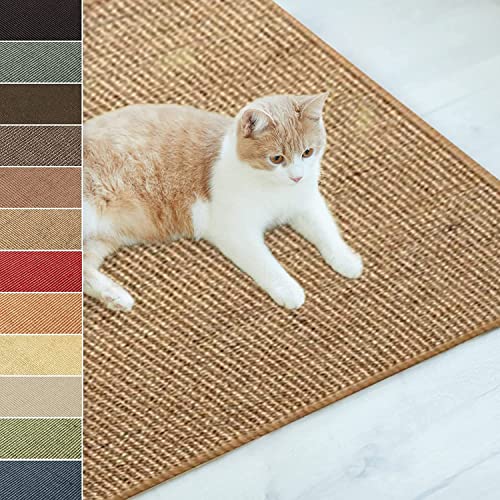 KARAT Tapis à gratter en Sisal - Enchaîné - en Tant Que gratter ou à Habiller Les Meubles de Chat - empêche la Culture des Griffes (50 x 50 cm, Liège)