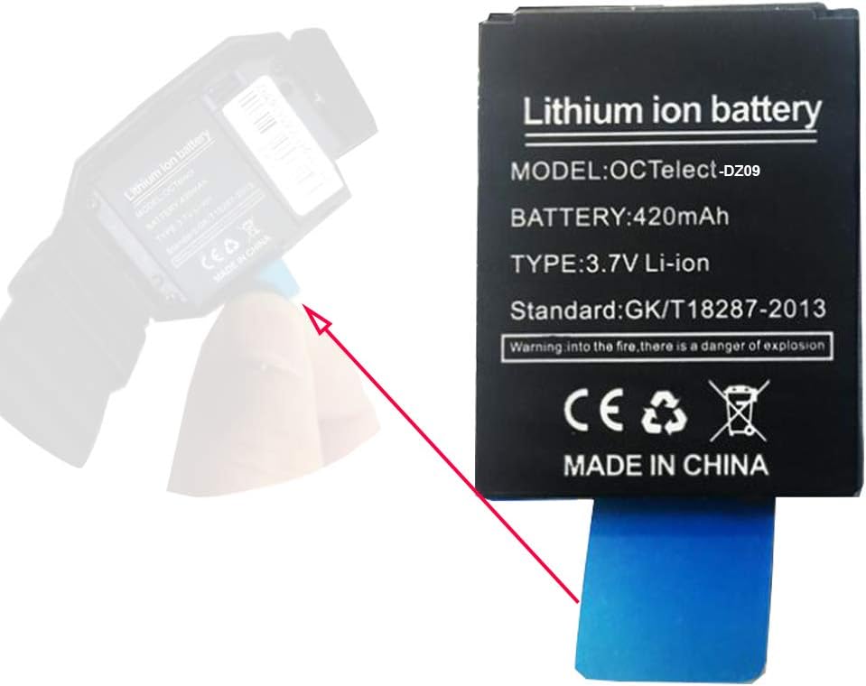 Smart Watch Battery DZ09 Rechargable Lithium Battery with 420MAH Capacity