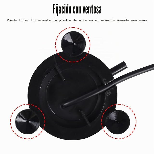 Foto 5 de 7 de Difusor LED para acuario, disco de piedra, resistente al agua IP68, con ventosa