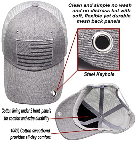 Image of Antourage American Flag Unconstructed Unisex Mesh Snapback Baseball Hat Cap for Men and Women +2 Patriotic Patches Included