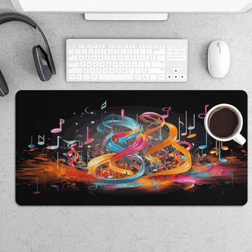 Colorful Musical Note Desk Mat Non-Slip Large Mouse Pad miniatura 5