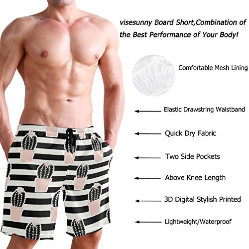 visesunny Men's Novelty Beach Shorts Quick Dry Swimwear Sports Running Swim Board Shorts Bathing Suits with Pockets Summer3