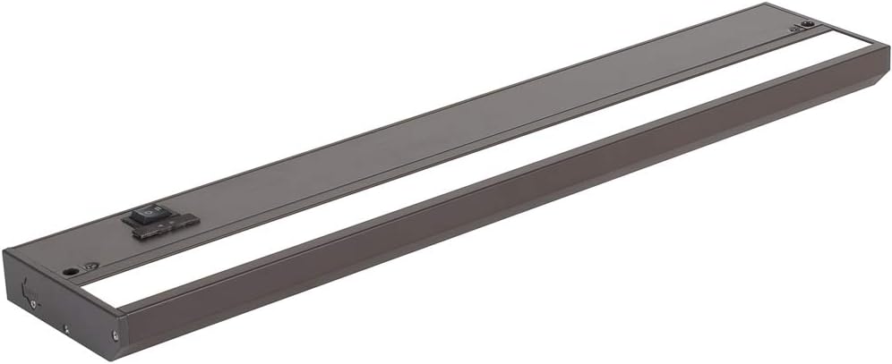 LED Under Cabinet Lighting Hardwired - 3CCT 18 Inch Bronze Finish - Undercabinet Lights for Kitchen - Linkable Undercounter Dimmable Plug in Light or Hard Wired - Under Counter Fixture Direct Wire