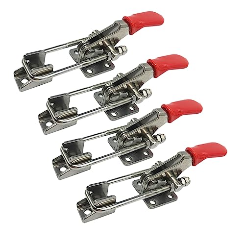 Gadpiparty 4pièces Pince à Bascule Réglable Métal Avec Poignée Plastique Loquet à Bascule Pour Portes Armoires Boîtes Et Caisses Outil Manuel Facile à Installer