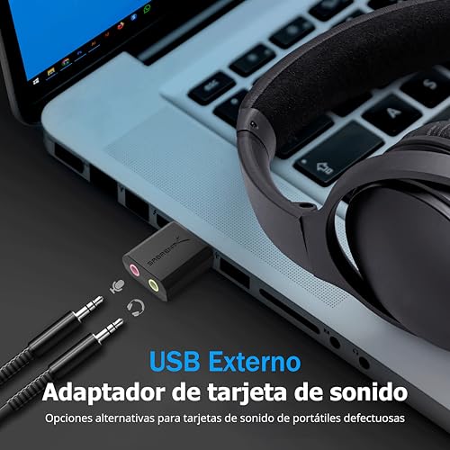 SABRENT | Adaptador USB a Jack de 3,5 mm para Auriculares con Entrada de micrófono | Tarjeta de Sonido Externa USB estéreo 3D | Compatible con PS4, Windows y Mac [AU-MMSA] - imagen 2