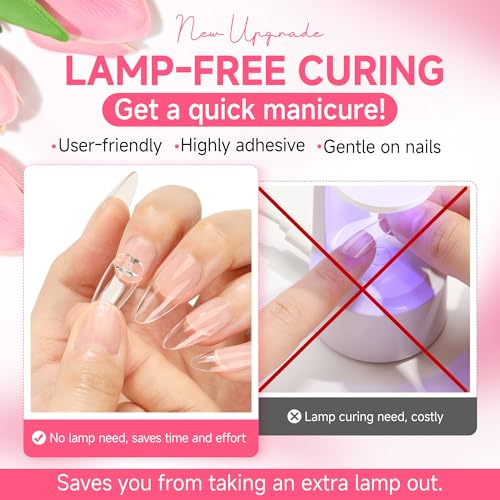 Image of UNA GELLA Semi Solid Nail Glue for Press Ons Lamp-Free 10ml and Soak Off Gel Nail Glue Remover for False Acrylic Nails 12ml, Super Strong G lue Quick Removal Kit