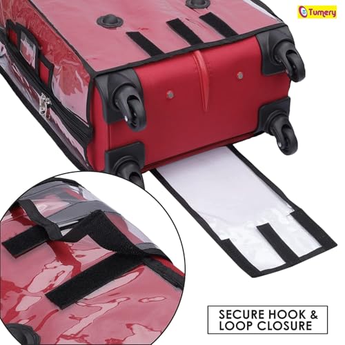 Image of Transparent Protective Zipper PVC Dust Proof Cover for Luggage /Suitcase Trolley Bags for All Brand (for Soft Luggage, 24 Inch)