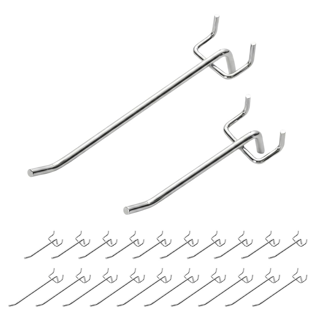 20 X Officina Pannello forato, Pannello forato portautensili, Ganci per pannello forato portautensili, Ganci da parete per attrezzi per espositori di vendita (15 cm, 10 cm)