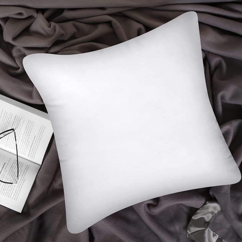 DEEP SLEEP EVERY NIGHT Luxury Cushion Filler, Decorative Pillow Inserts (Pack of 2, White) - Square Indoor Bed and Couch Pillows - Hollowfibre Cushion Fillers (single, 60 x 60 cm)