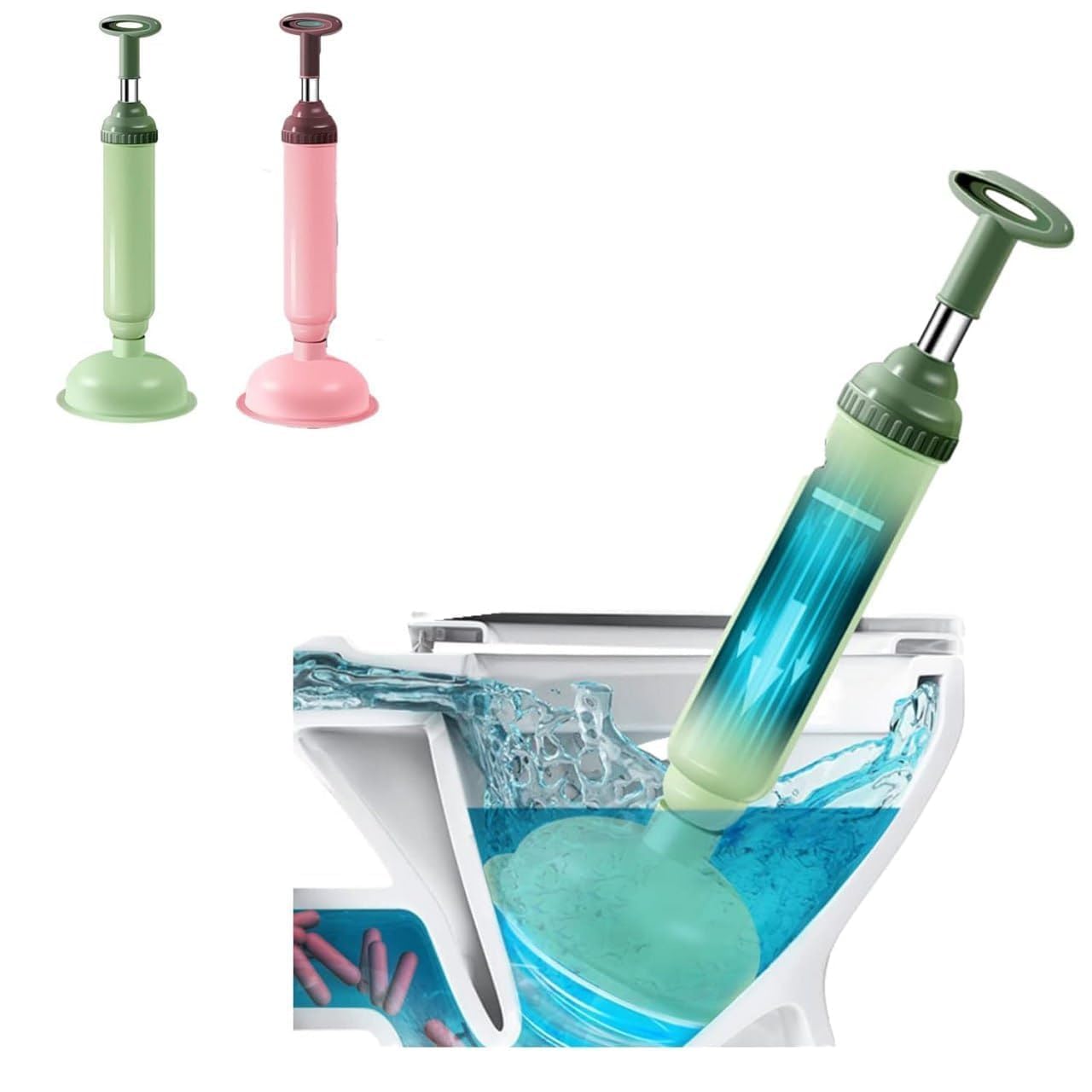 VATTU Toilet Plunger Air Power Remover Power for wash Basin, Toilet, Bathroom Clog Remover Vacuum High Pressure Drain Blaster Toilet Snake Bathtub Floor Drain Pipe Western Toilet (Pack of 1)-image-39